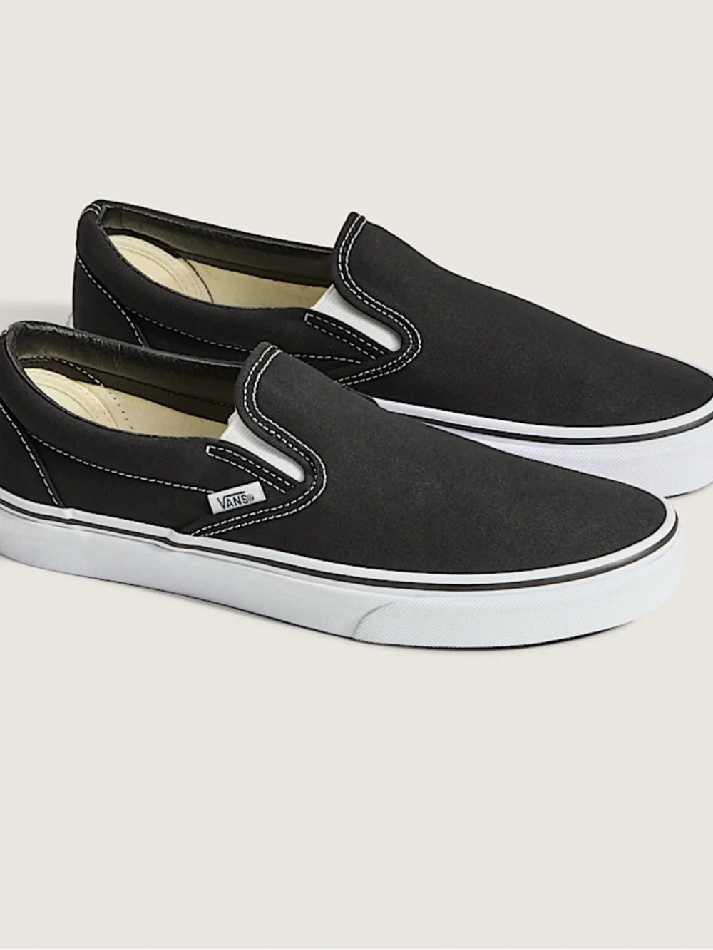 Vans Black & White Classic Slip-On Canvas Sneakers